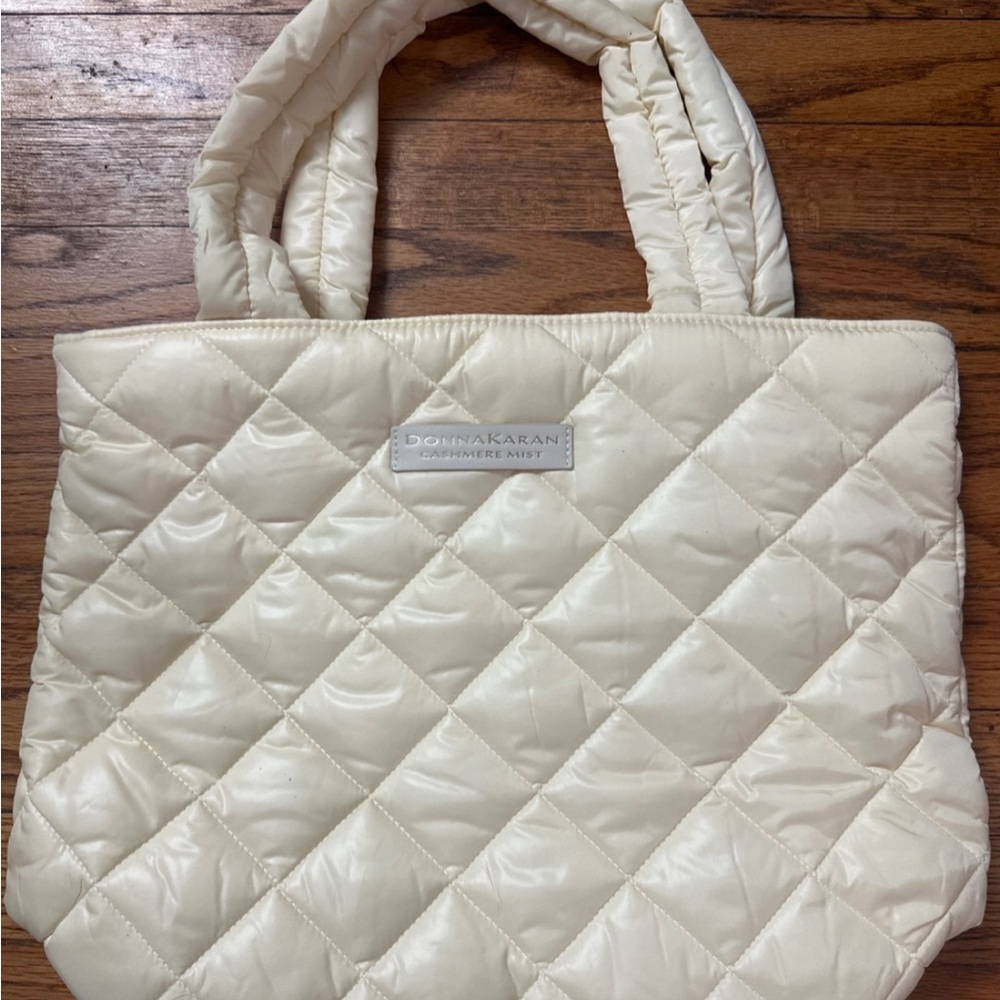 Donna Karan Cream Quilted Tote